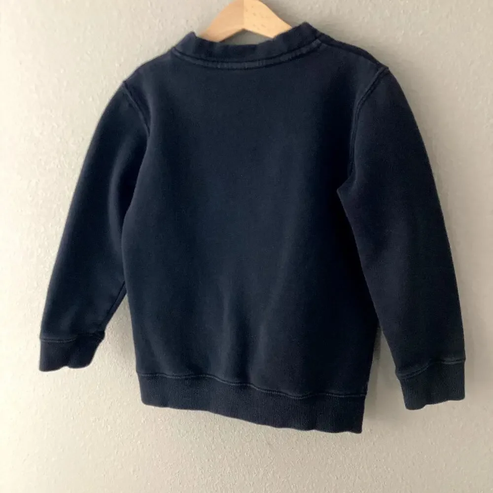 Gymboree V Neck Pocket Sweatshirt Cardigan - Navy Blue - Small 5/6
